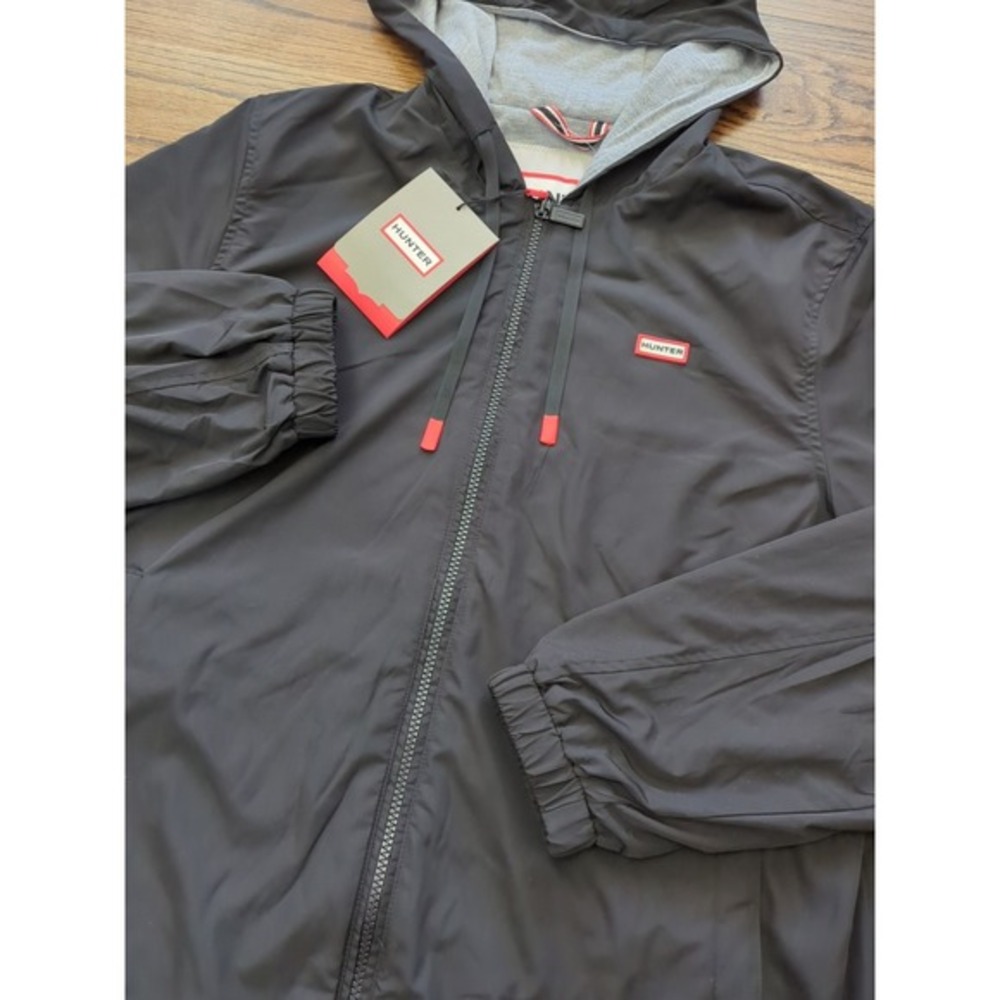 Hunter Men's Black Lightweight‎ Baltico Full Zip Hooded Jacket $199 Sz M